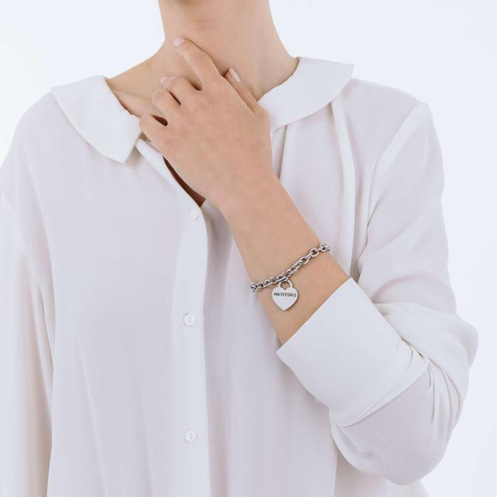 Anniversary Heart Steel Bracelet