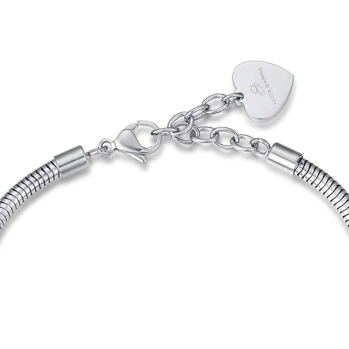 Bracelet en acier avec lune et cristaux blancs et étoiles (or IP)