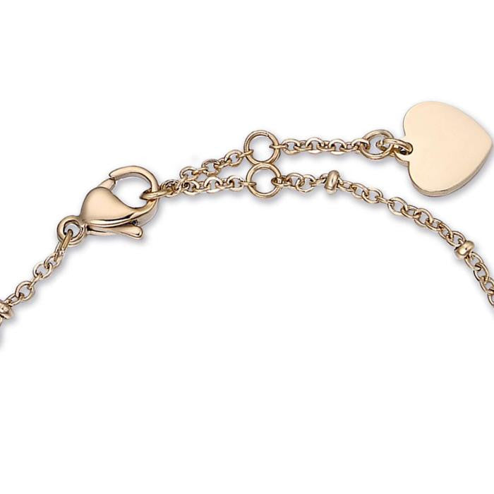 Bracciale In Acciaio Ip Gold Con Cuori