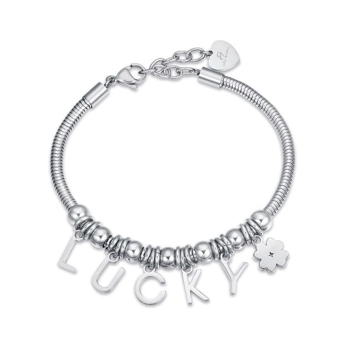 Steel Bracelet With Lucky Charms