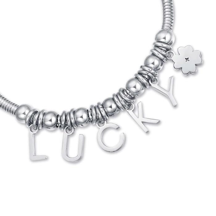 Steel Bracelet With Lucky Charms