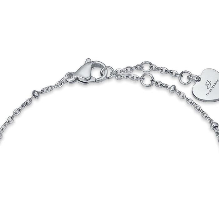 Steel Bracelet With Steel Heart And Steel Star Ip Rose