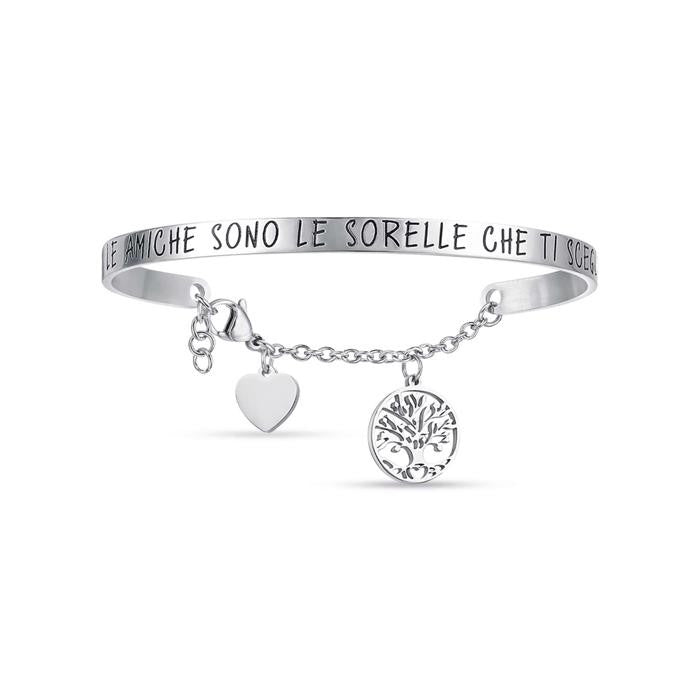 Steel Bracelet With The Writing Friends Are The Sisters You Choose