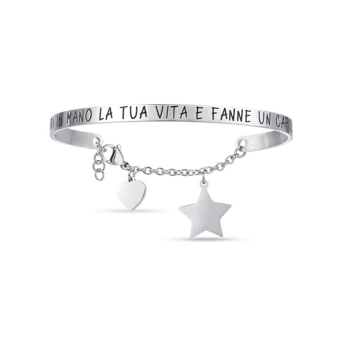 Steel Bracelet With Writing Take Charge Of Your Life