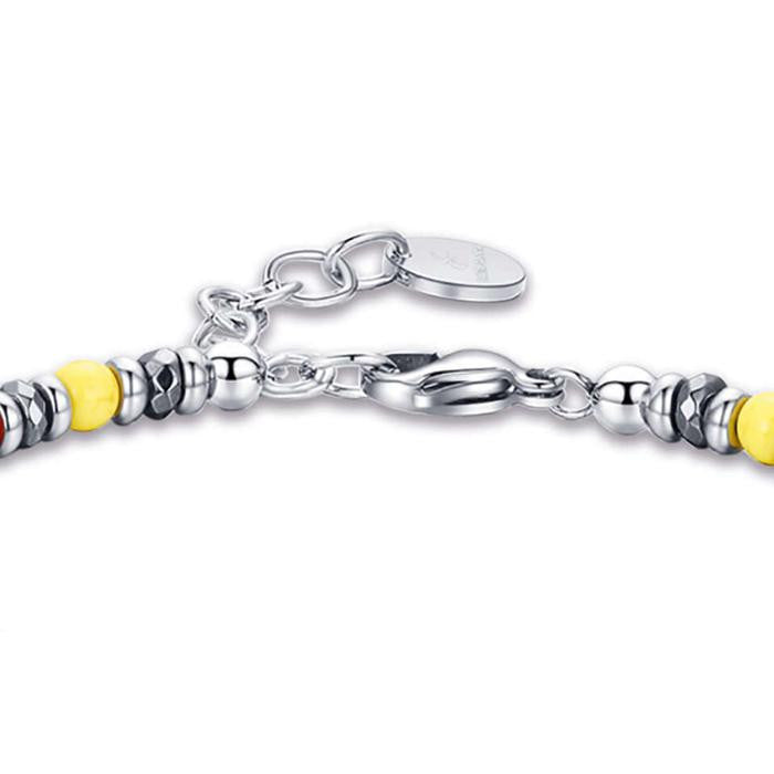 Bracelet en acier avec pierres multicolores