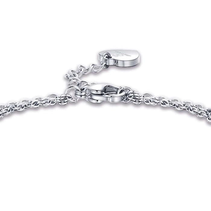 Bracelet en acier avec étoiles et cristaux blancs