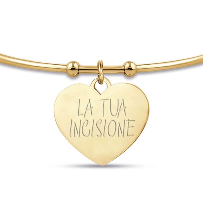 Bracciale in acciaio ip gold con cuore