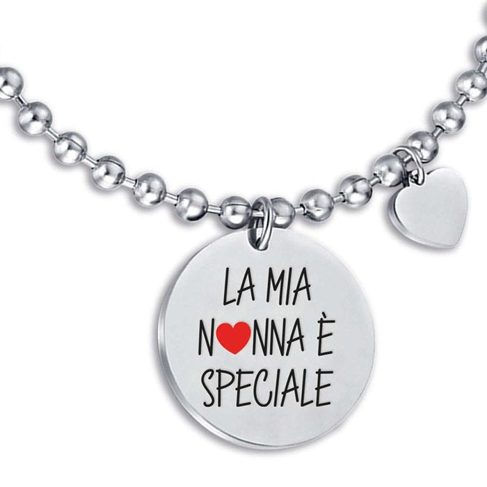 Bracciale in acciaio la mia nonna e' speciale