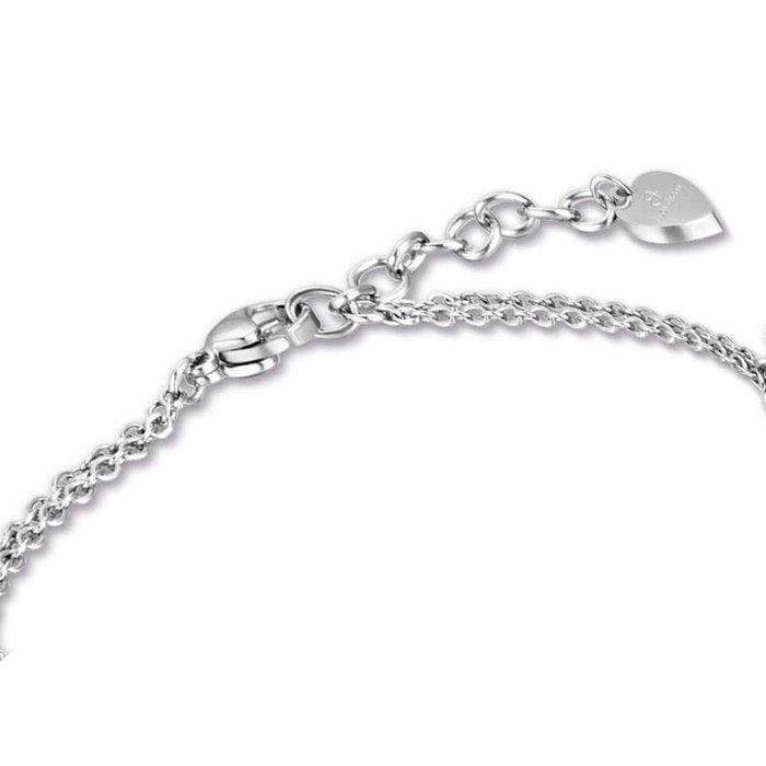 Bracciale in acciaio con cristalli neri