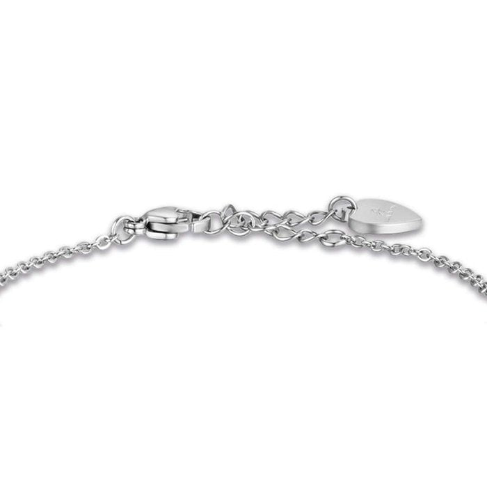 Bracciale in acciaio con cuore e perle bianche