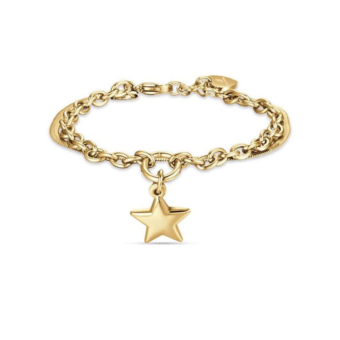 IP gold steel bracelet with star