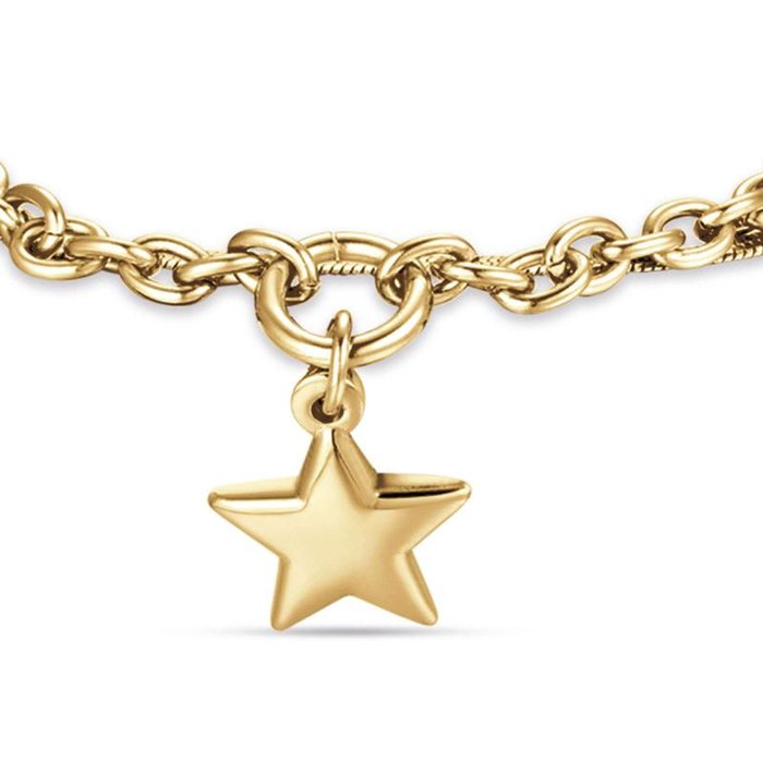 IP gold steel bracelet with star