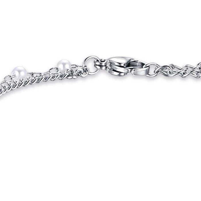 Bracciale in acciaio con farfalla