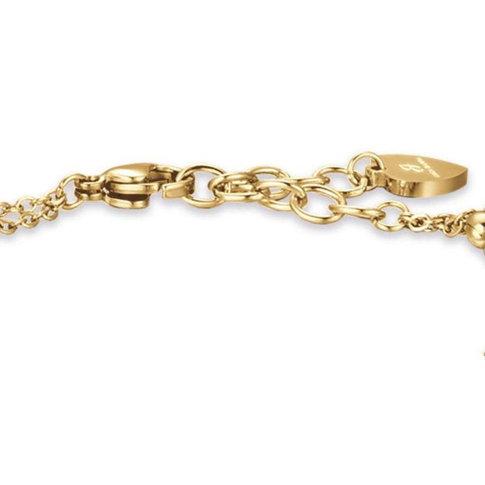 Bracciale in acciaio ip gold con perle