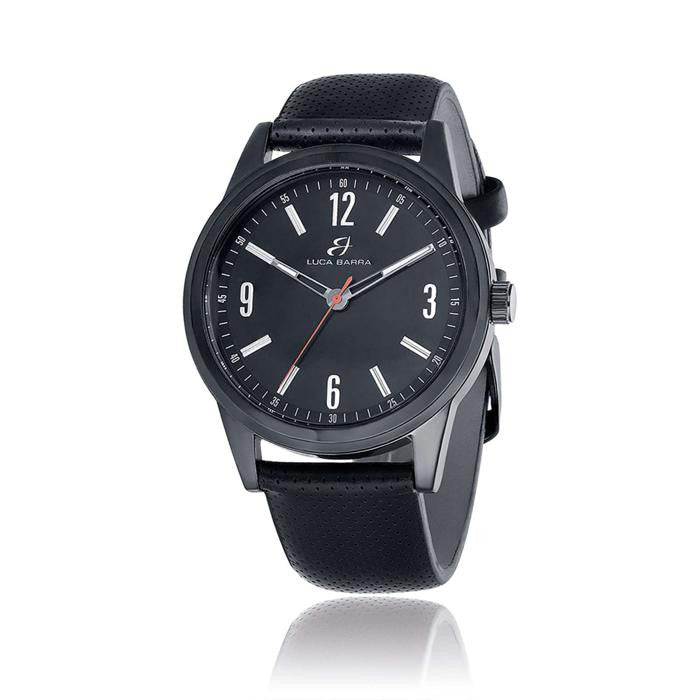Watch Black IP Steel Case Black IP Dial Black Leather Bracelet