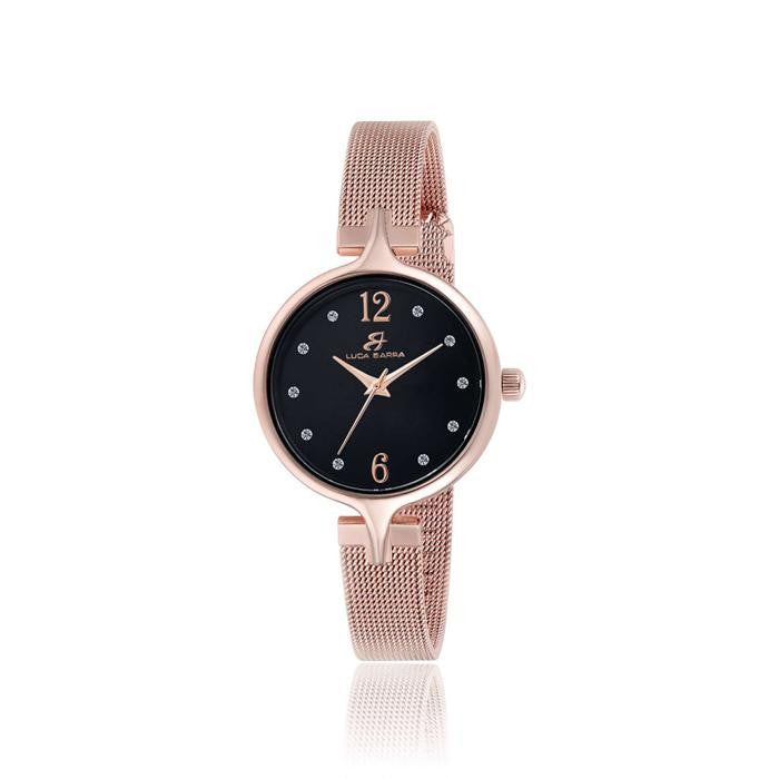 Watch with rose steel case