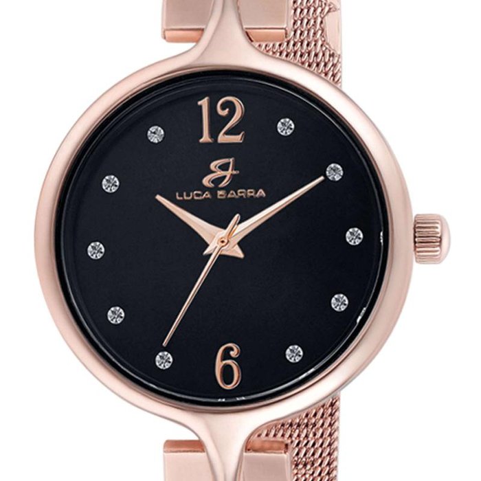 Watch with rose steel case