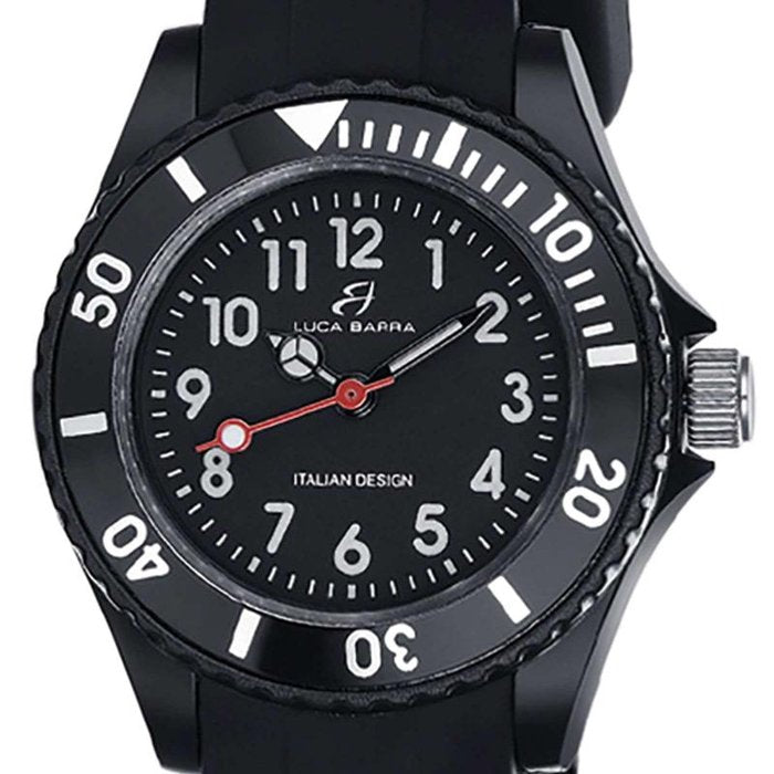 Orologio da bambino in silicone nero quadrante nero