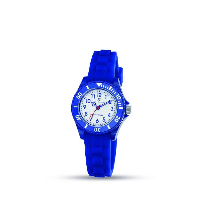 Blue Silicone Kids Watch White Dial