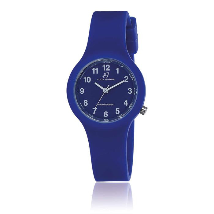 Montre en silicone bleu avec cadran bleu
