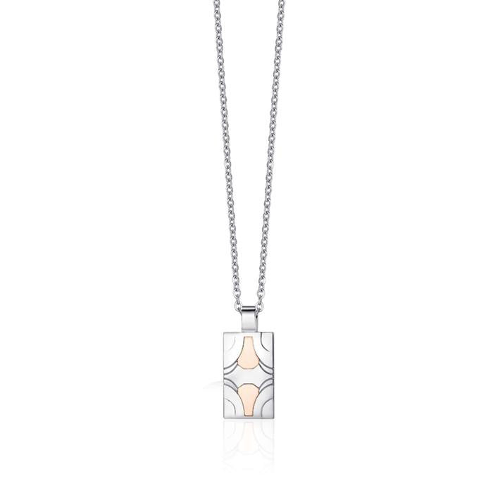 Pendentif en acier avec IP rose