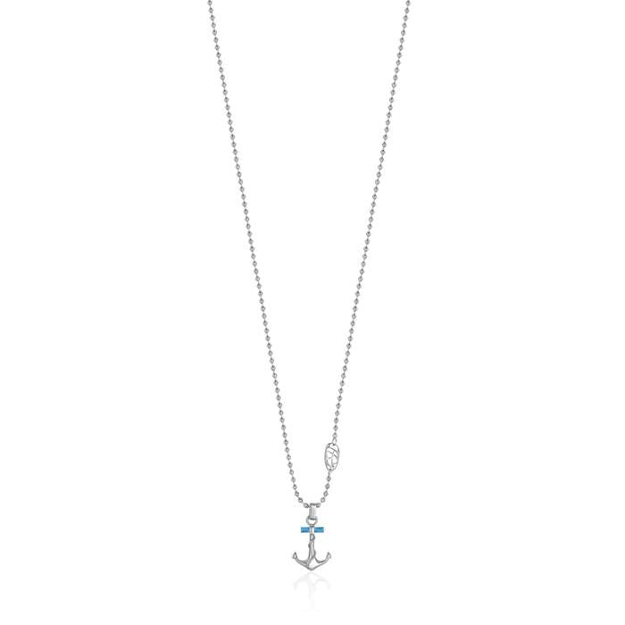 Collier en acier avec pierre turquoise