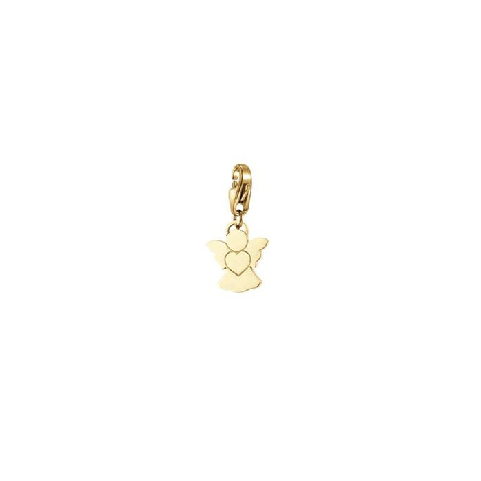Charm angelo in acciaio ip gold