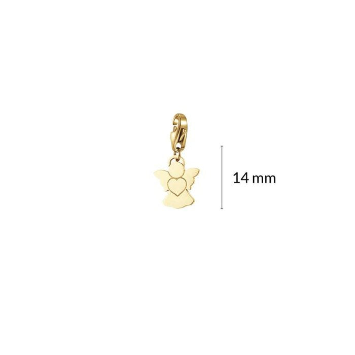 Charm angelo in acciaio ip gold