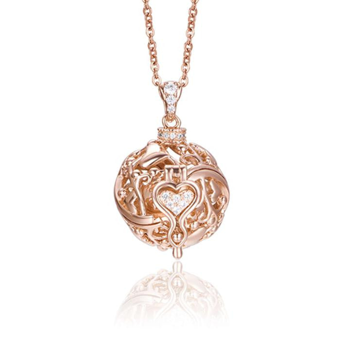 Collier Angel Caller Rose avec cristaux blancs