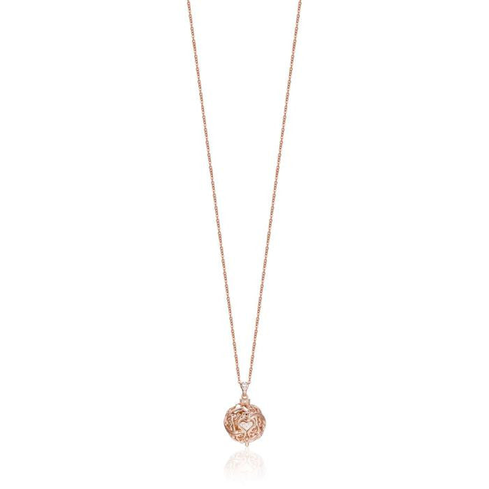 Collier Angel Caller Rose avec cristaux blancs