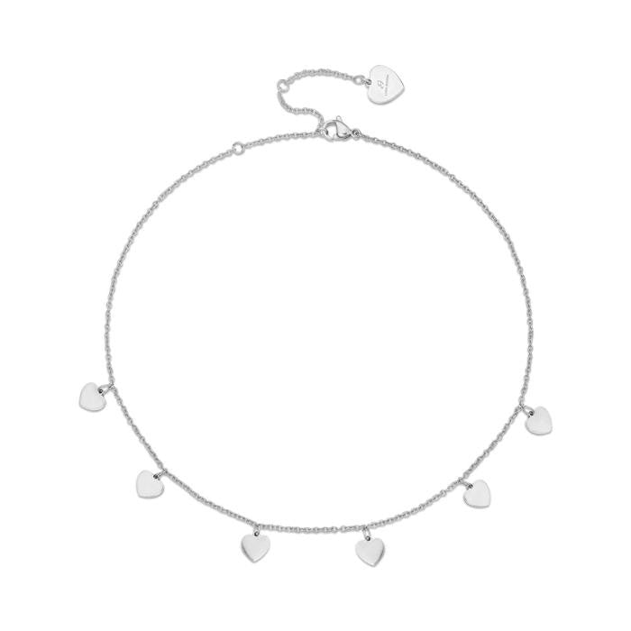 Steel Necklace With Hearts