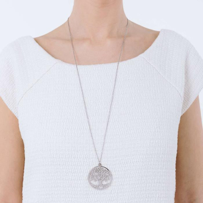Steel Necklace With Tree Of Life