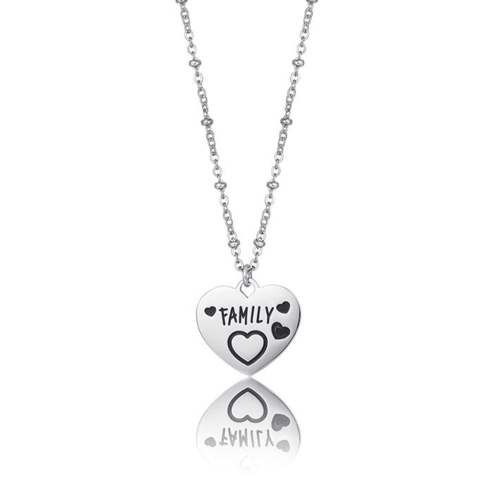 Collier en acier "famille"