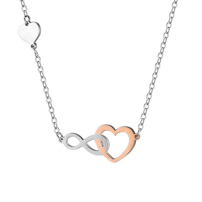 Collana in acciaio con cuore ed infinito