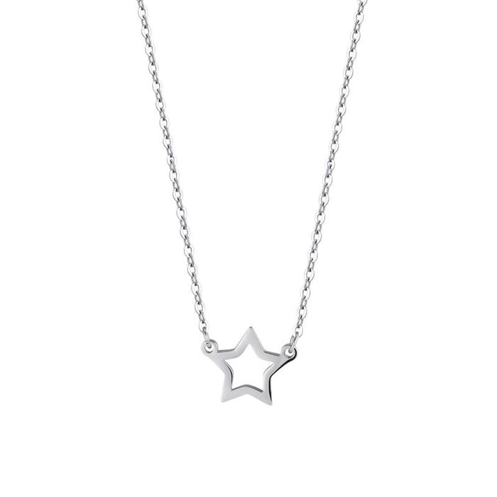 Steel necklace with star