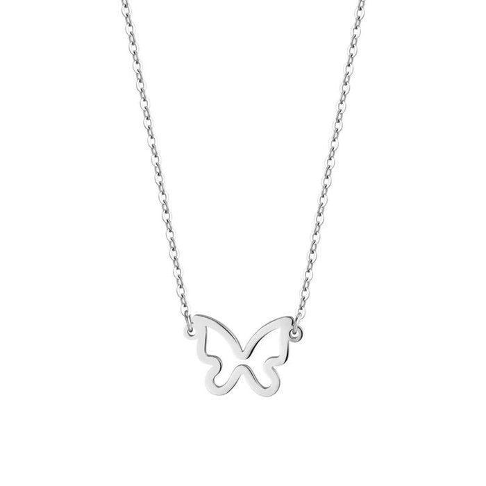 Steel necklace with butterfly