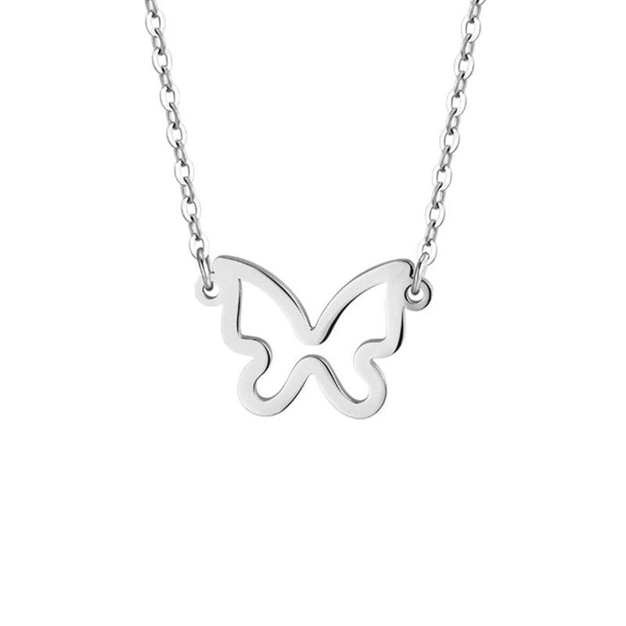 Steel necklace with butterfly