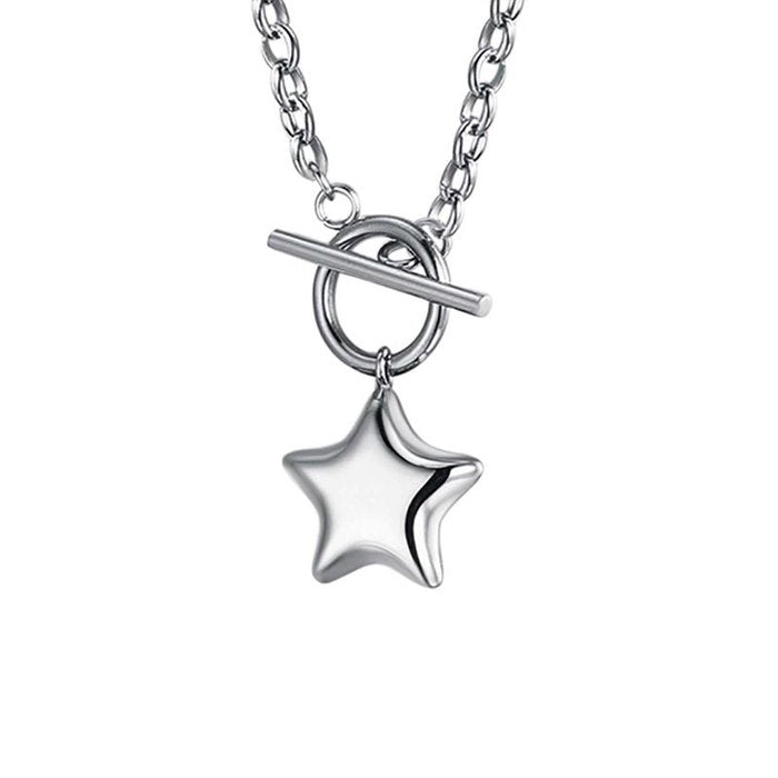 Collana in acciaio con stella e cuore