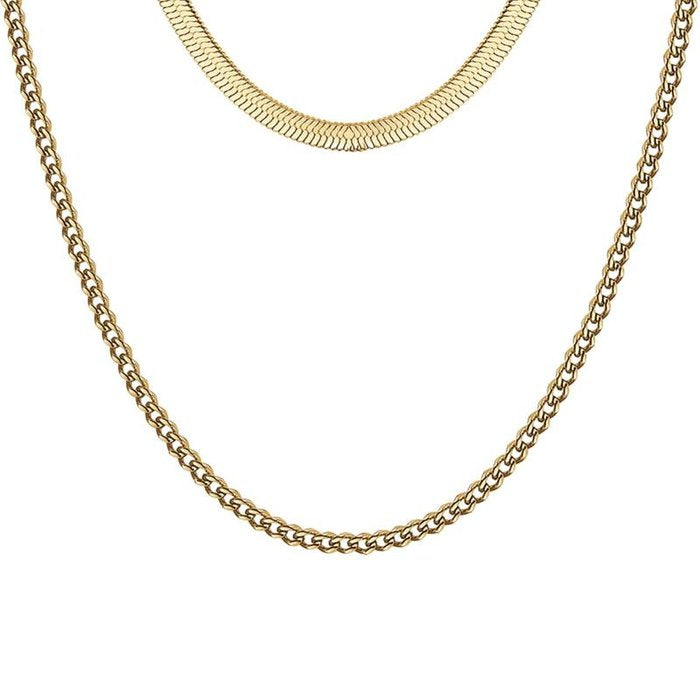IP gold steel necklace