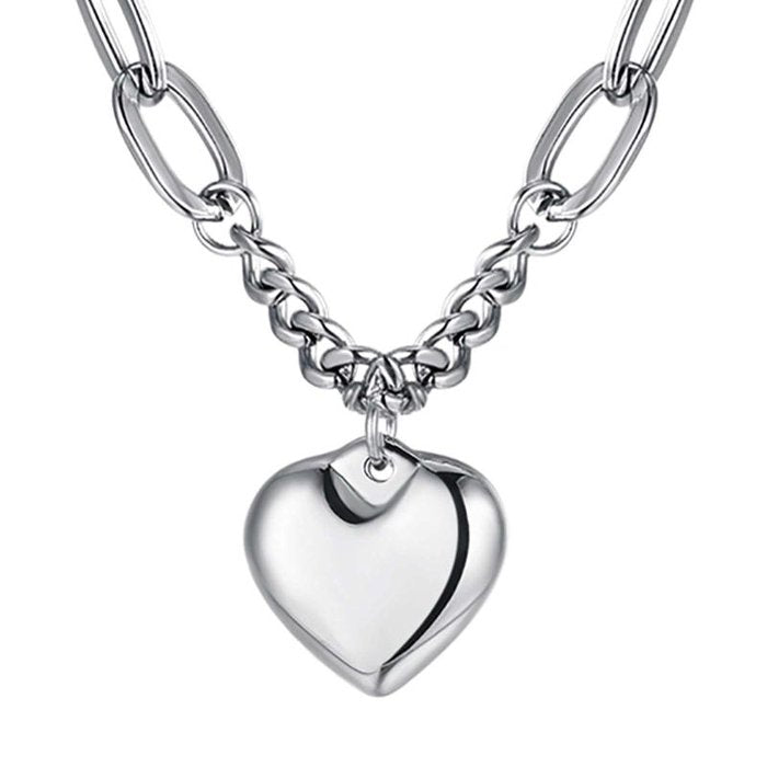 Steel necklace with heart