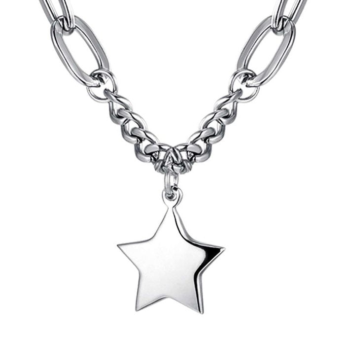 Steel necklace with star