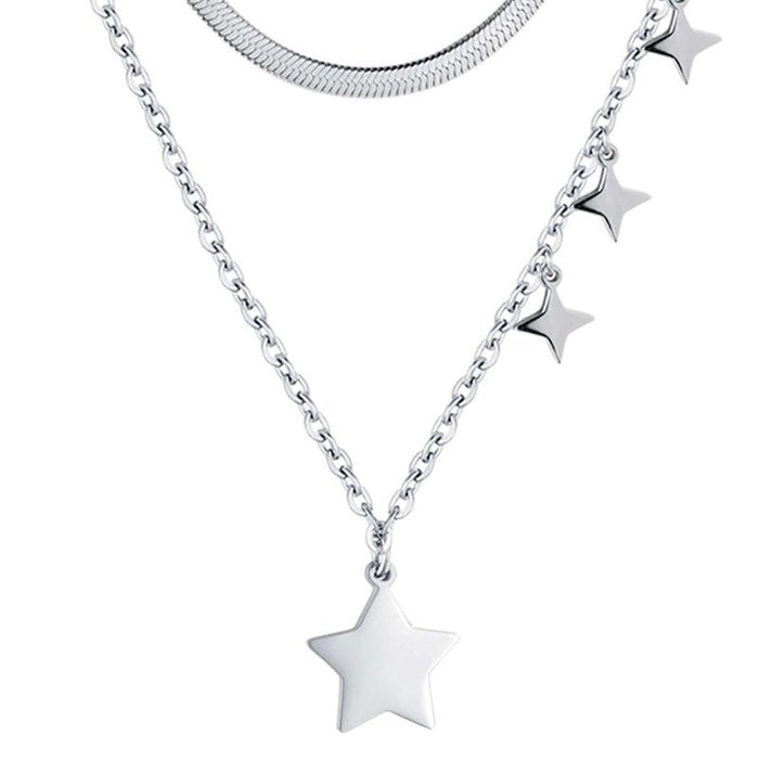 Steel necklace with star