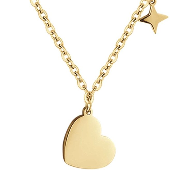 Collana in acciaio ip gold con cuore