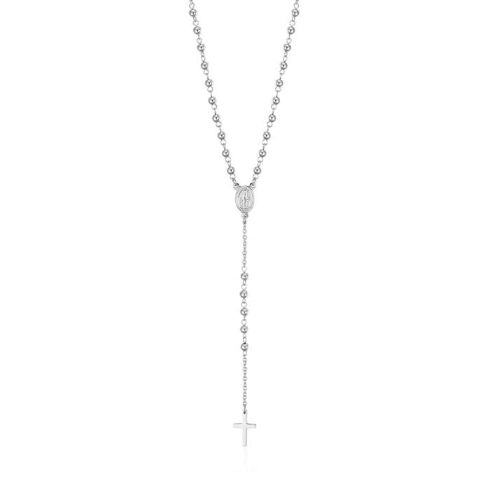 Collier chapelet en acier avec boules en acier