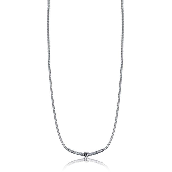 Collier en acier Element en acier IP noir avec ancre