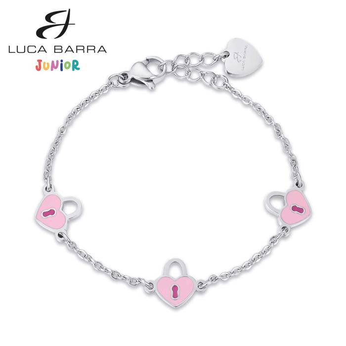 Steel Bracelet With Hearts Padlock