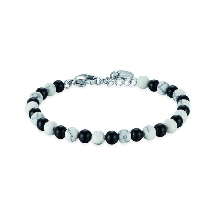 Junior Steel Bracelet with Black and White Stones