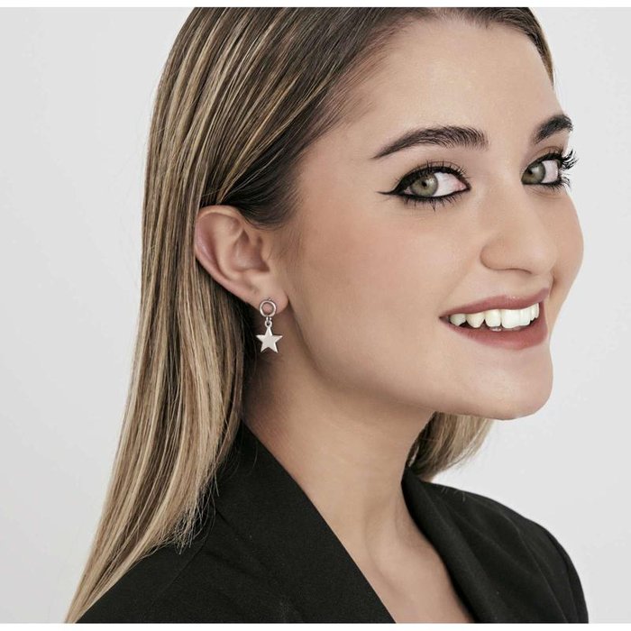 Steel earrings with star