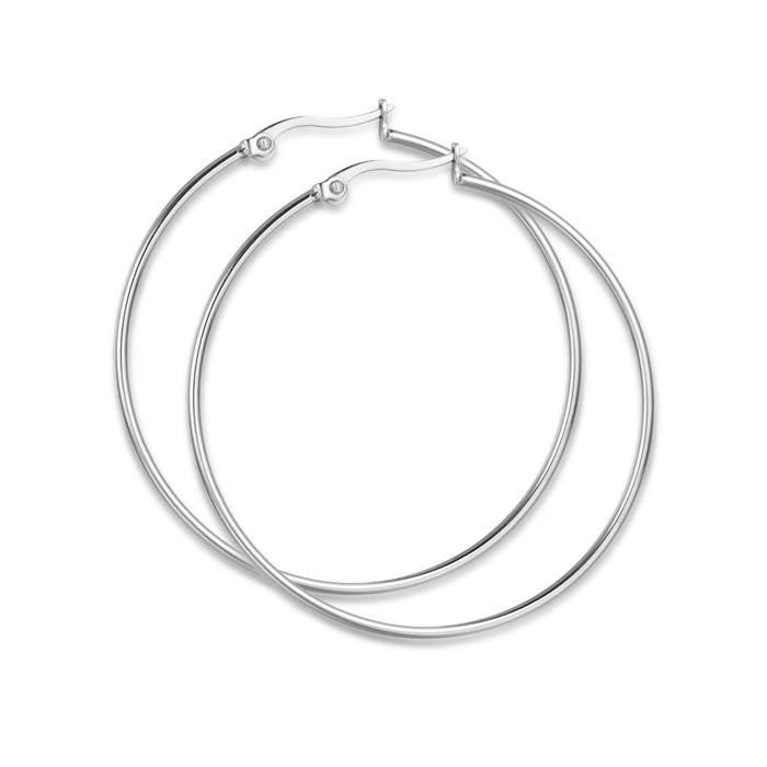 Steel hoop earrings diameter 45 mm
