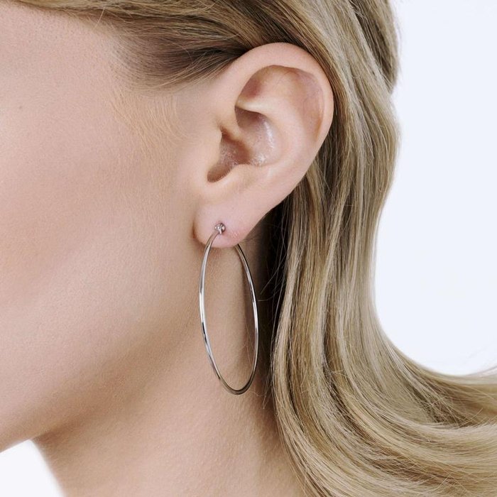 Steel hoop earrings diameter 45 mm